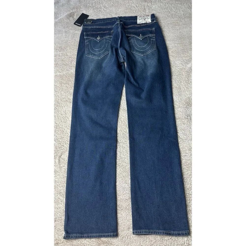 True Religion Ricky SN Flap Straight Jeans Men’s 33 Blue NWT $159